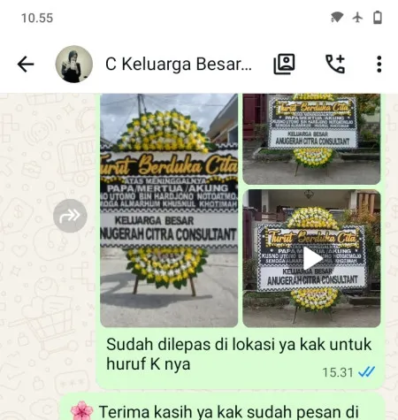 Pengiriman Papan Bunga Duka Pondok Bahar